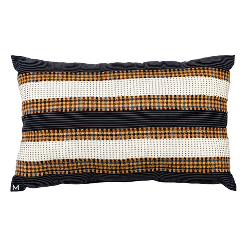 Multi Stripe Blue & Brown 19" x 12" - One of a Kind